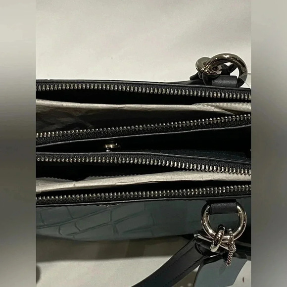 Coach Mini Brooke Carryall, colorblock alligator, Aquamarine/Navy, F28079, new - Picture 8 of 8